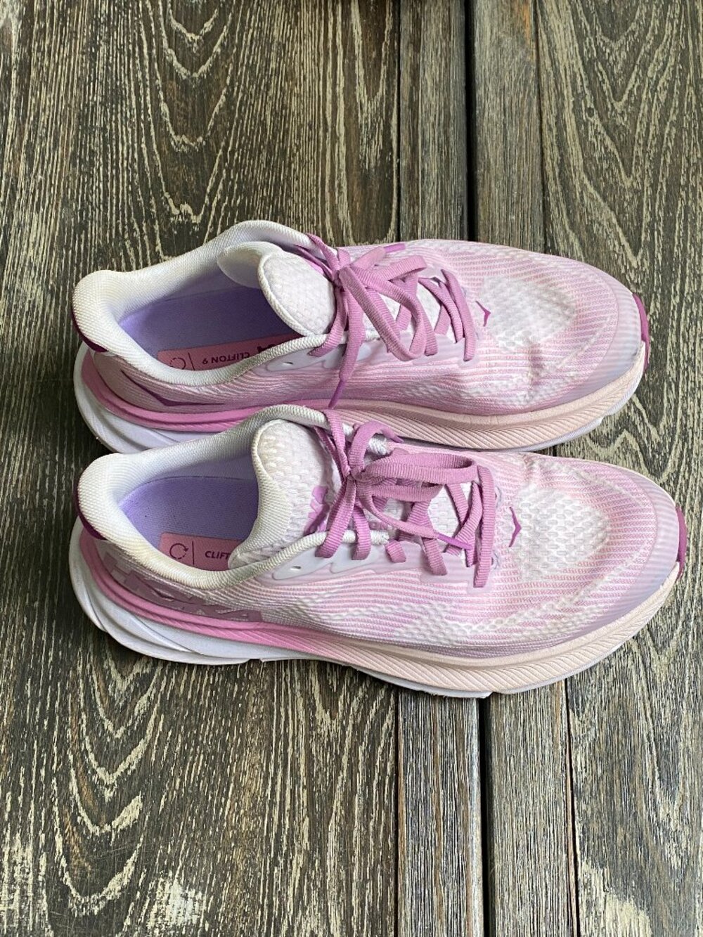 Hoka Clifton 9 Running Shoe pink Womens 8 Junior 6.5